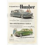 Buy Humber 1854-full page colour advertisement-'Humber Super Snipe on O.H.V Humber Hawk-Earls
