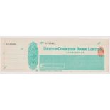 United Counties Bank Limited, Leominster. Mint, order with c/foil, RO 25.9.14, cream on white with