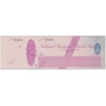 National Provincial Bank Ltd., Bath, mint, order with c/f BO 30.2.33 in plum. Printer: Blades,