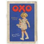 Oxo 1932-full page colour advertisement-classic with young girl-'Children Love It'-a little grabby