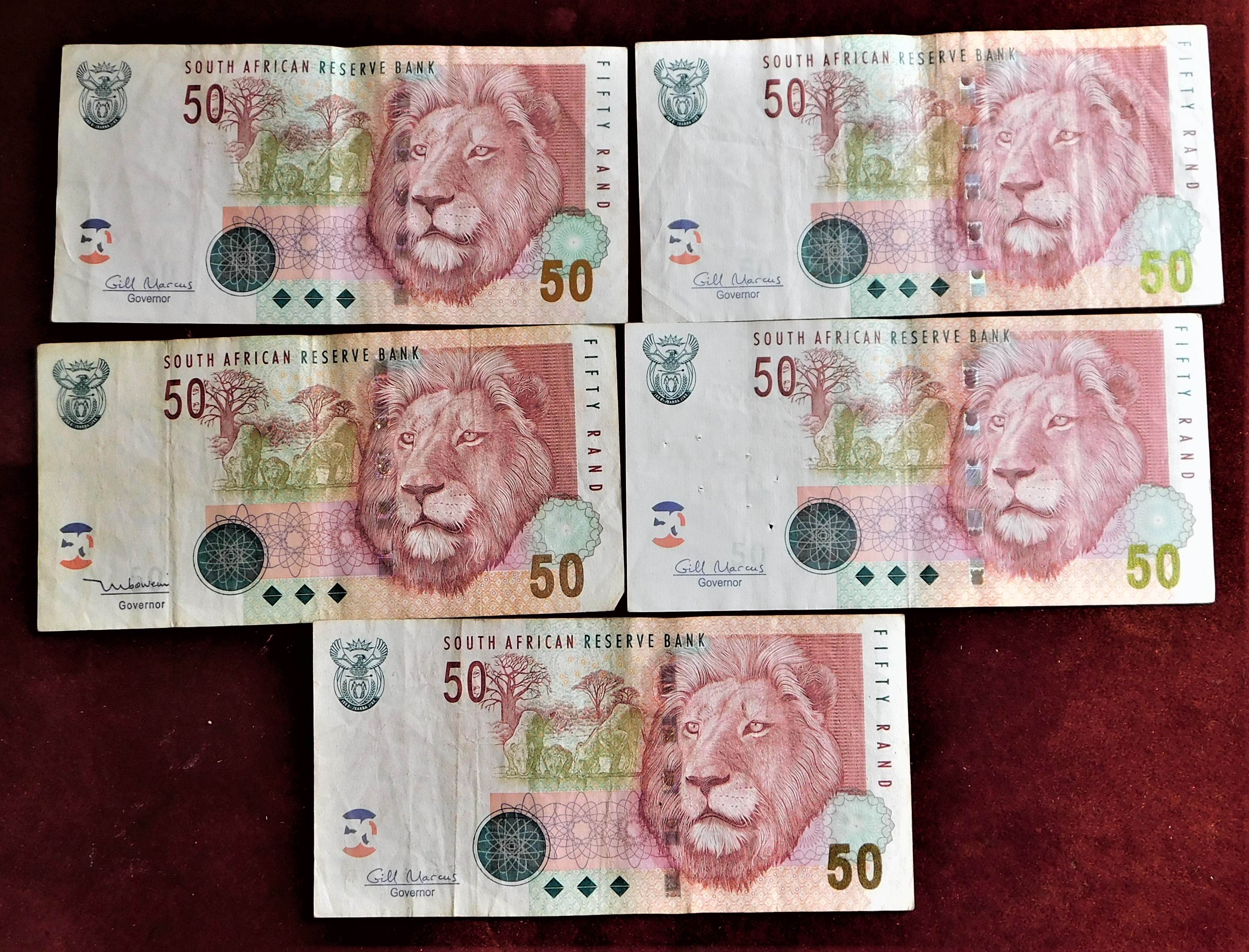 South Africa 2005 50 Rand (7) VF or better and 200 Rand VF or better