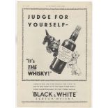 Black & White Scotch Whisky 1936-full page advertisement-black and white-very fine 10" x 14"
