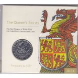 Great Britain 2018 £5 The Queen's Beasts, The Red Dragon of Wales, BUNC in Royal Mint pack