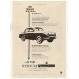 Renault 1957-full page black and white advertisement-Renault Dauphine-Motor Show Stand 150-10" x