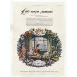 Midland Bank Ltd 1959-Colour full page advertisement 'Life's Simple Pleasures'-over 2,200 branches-