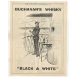 Buchanan's Whisky 1909-Punch full page black and white advertisement-very fine- classic-9.1/2" x 11"