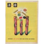 Rowntree's Fruit Gums 1951-colour full page advertisement-3 tubes for 9 pence-small tear at right