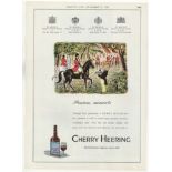 Cherry Heering Liquor 1953-full page colour advertisement-Hunting theme-several Royal warrants-