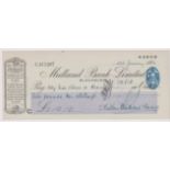 Midland Bank Limited, Blackburn. Used, order altered by hand to Pay Bearer, RO 6.8.30. Printer: