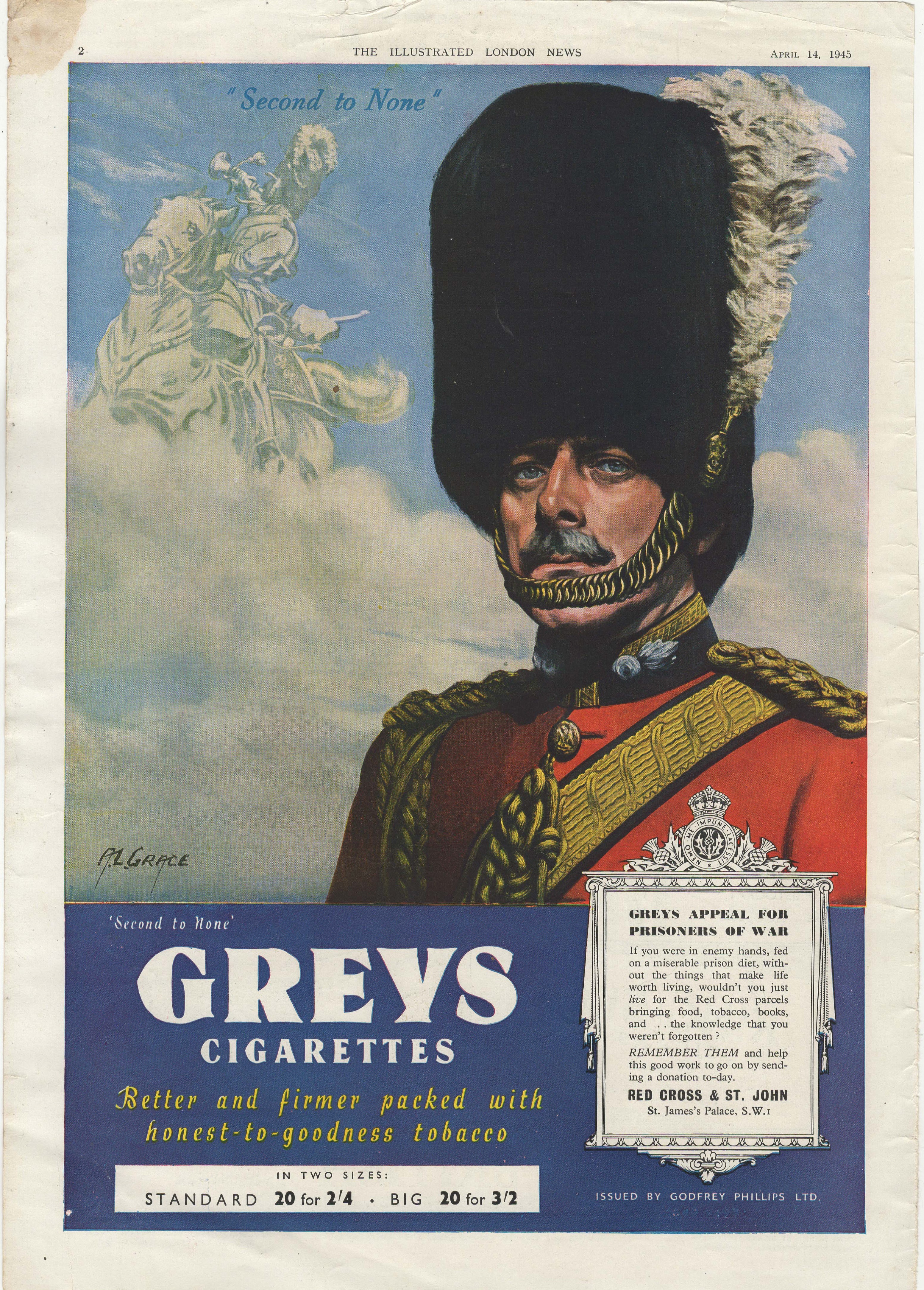 Grey's Cigarettes-Advertisement-colour-The Illustrated London |News 1945-(14th April) by P.L.Grace-