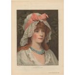 Olivia'-by A.J.Gordon 1883-colour print-Graphic Christmas Number-A beautiful lady 12" x 16" approx.