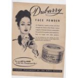 Dunbarry Face Powder 1905-Small page black and white advertisement 7" x 9.1/2"