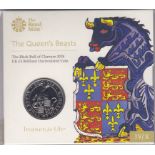 Great Britain 2018 £5 The Black Bull of Clarence., BUNC in Royal Mint pack