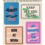 Schlitz Malt Liquor - New Road sign stickers, set of four in good condition