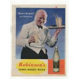 Robinsons lemon Barley Water 1950-full page colour advertisement-Here's Heath-Waites with drink-9.