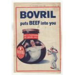 Bovril 1940-full page colour advertisement-'Bovril Puts Beef Into |You'-classic-grabby edges with