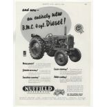 Nuffield Universal Tractor 1954-full page black and white advertisement-'entirely new B.M.C 4 cyl