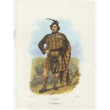 Ackerman Vintage colour print-'Clan Buchanan' R.R. Mc Ian-printer Russel Lith-11" x 15" approx.