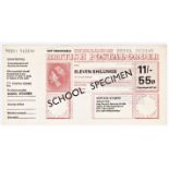 Postal Orders - QEII Dual Currency - 11/-/55p overprinted 'School Specimen', orange on cream