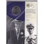 Great Britain 2011 Duke of Edinburgh's 90th Birthday £5, BUNC in Royal Mint pack