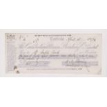 Cumberland Union Banking Co., Limited, Carlisle. Used, Bearer CO 21.5.73. Violet on white,