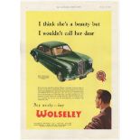 Wolseley (BMC) 1953-full page colour advertisement-'The Wolseley Four-Forty Four- but wisely-buy