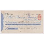 Ransom, Bouverie & Co., Pall Mall, East London, used, order. RO 15.11.87, used 1888, blue on