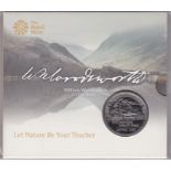 Great Britain 2019 William Wordsworth £5 'Let Nature be your Teacher', BUNC in Royal Mint pack