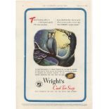 Wright's Coal Tar Soap 1946- full page advertisement -'The Owl is always said to be a bird of