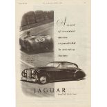 Jaguar 1953 - Full Page advertisment Stroud 162 Earls Court,. Fine image, black & white, winner of