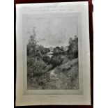 Willey Park 1891-full page black and white view of the house from the park by G.Montard 11" x 16"