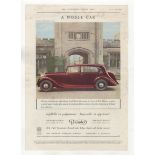 Daimler 1947-Twenty-Seven (6 cyl) and straight-eight (8 cyl) colour full page advertisement-very