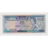 Fiji 1988 20 Dollars, P88, VF