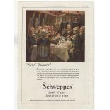 Schewepps Table Waters 1945-'Naval Occasions' - full page colour advertisement-Naval Dinner-very