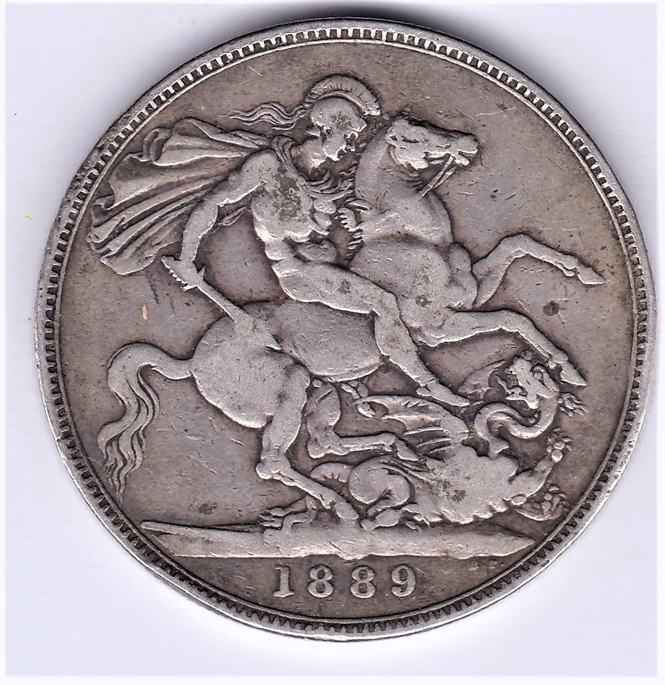 Great Britain 1889 Victoria Silver Crown, goof fine
