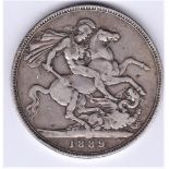 Great Britain 1889 Victoria Silver Crown, goof fine