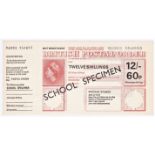 Postal Orders - QEII Dual Currency - 12/-/60p overprinted 'School Specimen', orange on cream