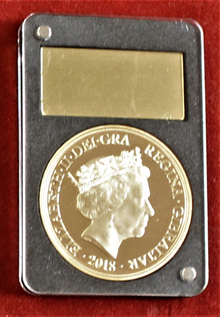 2018 The Falklands Conflict, Quintuple Sovereign 22carat Gold, 39.94 grams - Image 2 of 3