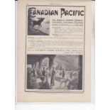 Canadian Pacific Railway 1905-full page advertisement (Printers Pie) black and white 8.1/2" x 10"