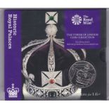 Great Britain 2018 £5 Tower of London Coin Collection, The Crown Jewels, BUNC