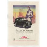 Ford Motor Company 1948-full page colour advertisement Ford Prefect and Ford Anglia-10" x 14.1/2"