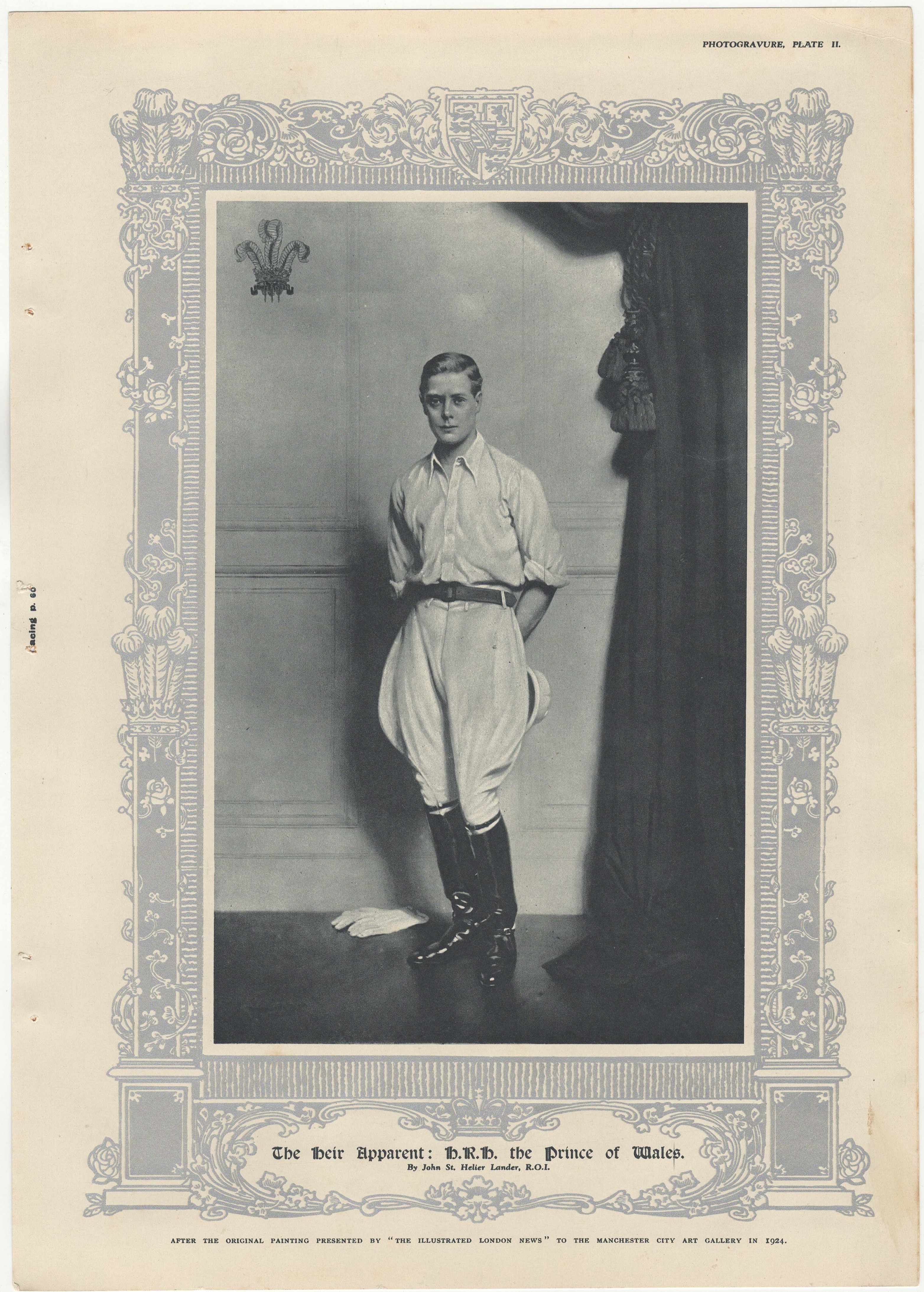 Royalty-The Heir Apparent H.R.H The prince of Wales-photogravures-poster (plate x1) silver border (