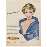 Johnson + Johnson' Modess' Feminine 'Know-Low Sanitary protection 1950-full page colour