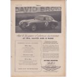 Aston Martin 1951-Aston Martin Del-full motor show page black and white advertisement 8" x 12"