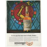 Hennessy Brandy 1962-full page colour advertisement-very fine 9" x 12" approx.