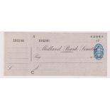 Midland Bank Limited, Ulverston. Mint, order with c/f, BO 3.11.44. Black on violet. Printer: Blades,