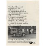 Land-Rover 1966-black and white advertisement page from £710-Second Car? So Who Needs a First Car!-