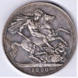 Great Britain 1890 Victoria Silver Crown, very fine