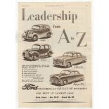Ford Motor Company-Leadership From A-z Earls Court-full page advertisement-four models-stand 153