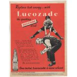 Lucozade 1951-full page colour advertisement-'Replace Lost Energy-the sparkling Glucose drink-tear